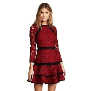 Alexis Kharis Black and Red Lace Dress size 36